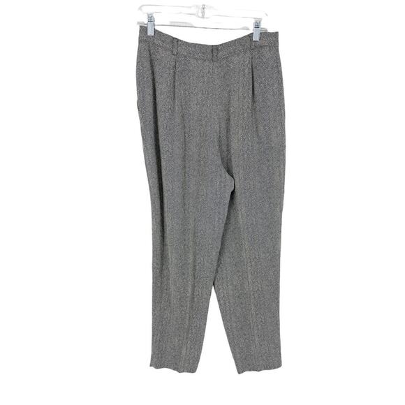 Giorgio Armani Pants Womens Size 14 Dress Pleated Black White Le Collezioni - Picture 2 of 5